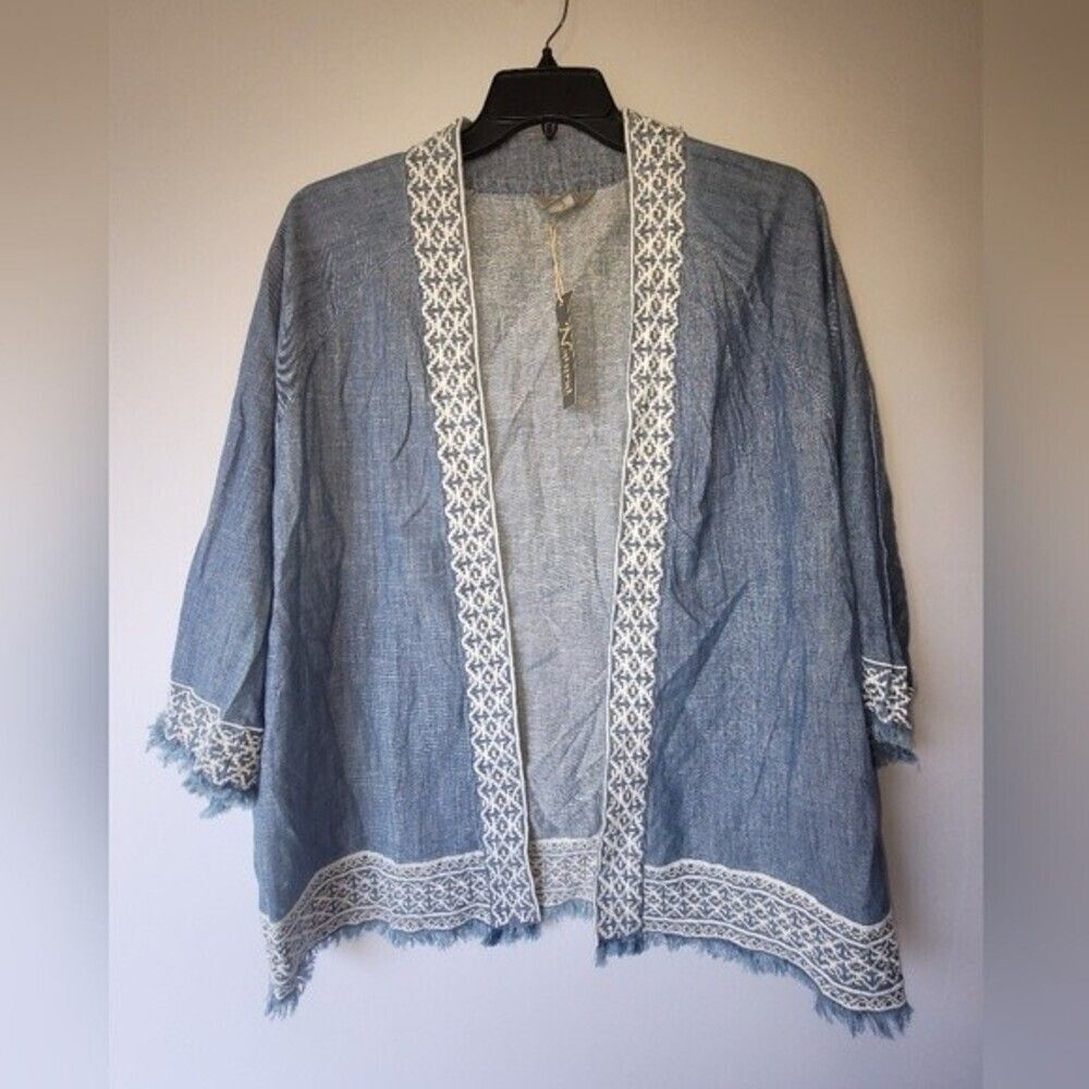 NWT Natural Reflections Women's Chambray Cardigan XL/XXL
